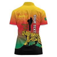 Personalized Benin National Day Women Polo Shirt Leopard With Coat Of Arms - Wonder Print Shop