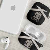 Jamaica AirPods Case Coat Of Arms With Rastafarian Lion Silver Color - Wonder Print Shop