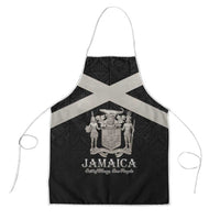 Jamaica Apron Coat Of Arms With Rastafarian Lion Silver Color - Wonder Print Shop