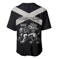 Personalized Jamaica Baseball Jersey Coat Of Arms With Rastafarian Lion Silver Color - Wonder Print Shop