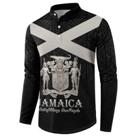 Personalized Jamaica Button Sweatshirt Coat Of Arms With Rastafarian Lion Silver Color - Wonder Print Shop