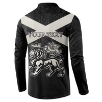 Personalized Jamaica Button Sweatshirt Coat Of Arms With Rastafarian Lion Silver Color - Wonder Print Shop