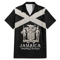 Personalized Jamaica Family Matching Mermaid Dress and Hawaiian Shirt Coat Of Arms With Rastafarian Lion Silver Color - Wonder Print Shop