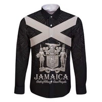 Personalized Jamaica Family Matching Puletasi and Hawaiian Shirt Coat Of Arms With Rastafarian Lion Silver Color - Wonder Print Shop