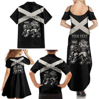 Personalized Jamaica Family Matching Summer Maxi Dress and Hawaiian Shirt Coat Of Arms With Rastafarian Lion Silver Color - Wonder Print Shop