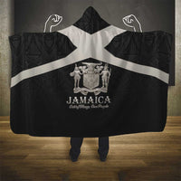 Jamaica Hooded Blanket Coat Of Arms With Rastafarian Lion Silver Color - Wonder Print Shop