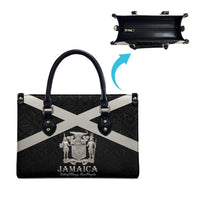 Jamaica Leather Bag Coat Of Arms With Rastafarian Lion Silver Color - Wonder Print Shop