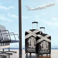 Jamaica Luggage Cover Coat Of Arms With Rastafarian Lion Silver Color - Wonder Print Shop