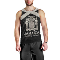 Personalized Jamaica Men Tank Top Coat Of Arms With Rastafarian Lion Silver Color - Wonder Print Shop