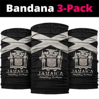 Jamaica Neck Gaiter Coat Of Arms With Rastafarian Lion Silver Color - Wonder Print Shop