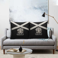 Jamaica Pillow Cover Coat Of Arms With Rastafarian Lion Silver Color - Wonder Print Shop