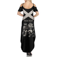 Personalized Jamaica Summer Maxi Dress Coat Of Arms With Rastafarian Lion Silver Color - Wonder Print Shop