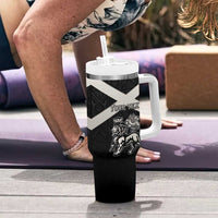 Personalized Jamaica Tumbler With Handle Coat Of Arms With Rastafarian Lion Silver Color - Wonder Print Shop