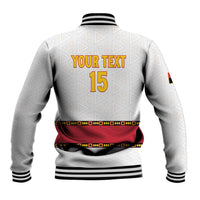 Custom Angola Football Baseball Jacket Avante Palancas Negras - White - Wonder Print Shop