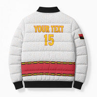 Custom Angola Football Bomber Puffer Jacket Avante Palancas Negras - White - Wonder Print Shop