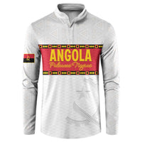 Custom Angola Football Button Sweatshirt Avante Palancas Negras - White - Wonder Print Shop
