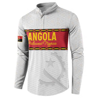 Custom Angola Football Button Sweatshirt Avante Palancas Negras - White - Wonder Print Shop