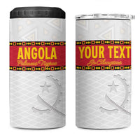 Custom Angola Football 4 in 1 Can Cooler Tumbler Avante Palancas Negras - White - Wonder Print Shop