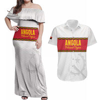 Custom Angola Football Couples Matching Off Shoulder Maxi Dress and Hawaiian Shirt Avante Palancas Negras - White - Wonder Print Shop