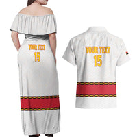 Custom Angola Football Couples Matching Off Shoulder Maxi Dress and Hawaiian Shirt Avante Palancas Negras - White - Wonder Print Shop