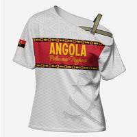 Custom Angola Football Cross Shoulder Shirt Avante Palancas Negras - White - Wonder Print Shop