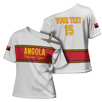 Custom Angola Football Cross Shoulder Shirt Avante Palancas Negras - White - Wonder Print Shop