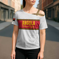 Custom Angola Football Cross Shoulder Shirt Avante Palancas Negras - White - Wonder Print Shop