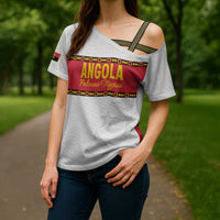 Custom Angola Football Cross Shoulder Shirt Avante Palancas Negras - White - Wonder Print Shop