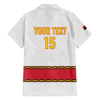 Custom Angola Football Family Matching Off The Shoulder Long Sleeve Dress and Hawaiian Shirt Avante Palancas Negras - White - Wonder Print Shop
