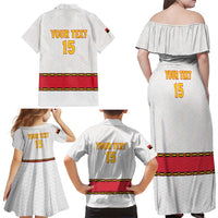 Custom Angola Football Family Matching Off Shoulder Maxi Dress and Hawaiian Shirt Avante Palancas Negras - White - Wonder Print Shop