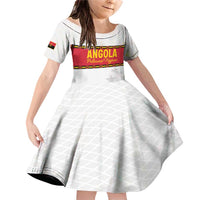 Custom Angola Football Family Matching Off Shoulder Short Dress and Hawaiian Shirt Avante Palancas Negras - White - Wonder Print Shop