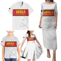 Custom Angola Football Family Matching Puletasi and Hawaiian Shirt Avante Palancas Negras - White - Wonder Print Shop