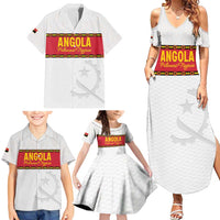 Custom Angola Football Family Matching Summer Maxi Dress and Hawaiian Shirt Avante Palancas Negras - White - Wonder Print Shop