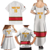 Custom Angola Football Family Matching Summer Maxi Dress and Hawaiian Shirt Avante Palancas Negras - White - Wonder Print Shop