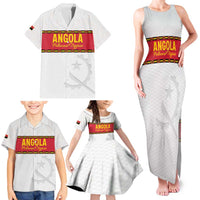 Custom Angola Football Family Matching Tank Maxi Dress and Hawaiian Shirt Avante Palancas Negras - White - Wonder Print Shop