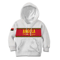 Custom Angola Football Kid Hoodie Avante Palancas Negras - White - Wonder Print Shop