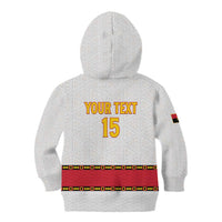 Custom Angola Football Kid Hoodie Avante Palancas Negras - White - Wonder Print Shop