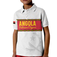 Custom Angola Football Kid Polo Shirt Avante Palancas Negras - White - Wonder Print Shop