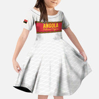 Custom Angola Football Kid Short Sleeve Dress Avante Palancas Negras - White - Wonder Print Shop