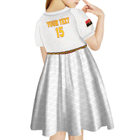 Custom Angola Football Kid Short Sleeve Dress Avante Palancas Negras - White - Wonder Print Shop