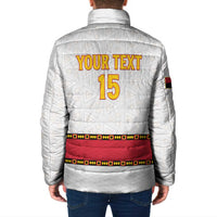 Custom Angola Football Padded Jacket Avante Palancas Negras - White - Wonder Print Shop