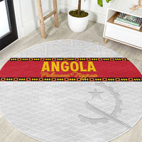 Angola Football Round Carpet Avante Palancas Negras - White - Wonder Print Shop