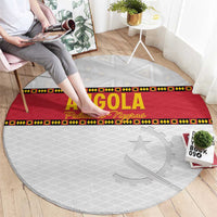 Angola Football Round Carpet Avante Palancas Negras - White - Wonder Print Shop