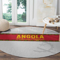 Angola Football Round Carpet Avante Palancas Negras - White - Wonder Print Shop