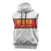 Custom Angola Football Sleeveless Hoodie Avante Palancas Negras - White - Wonder Print Shop