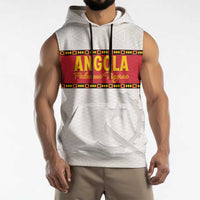 Custom Angola Football Sleeveless Hoodie Avante Palancas Negras - White - Wonder Print Shop