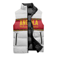 Custom Angola Football Sleeveless Puffer Jacket Avante Palancas Negras - White - Wonder Print Shop