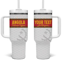 Custom Angola Football Tumbler With Handle Avante Palancas Negras - White - Wonder Print Shop