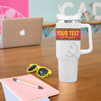 Custom Angola Football Tumbler With Handle Avante Palancas Negras - White - Wonder Print Shop