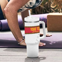 Custom Angola Football Tumbler With Handle Avante Palancas Negras - White - Wonder Print Shop